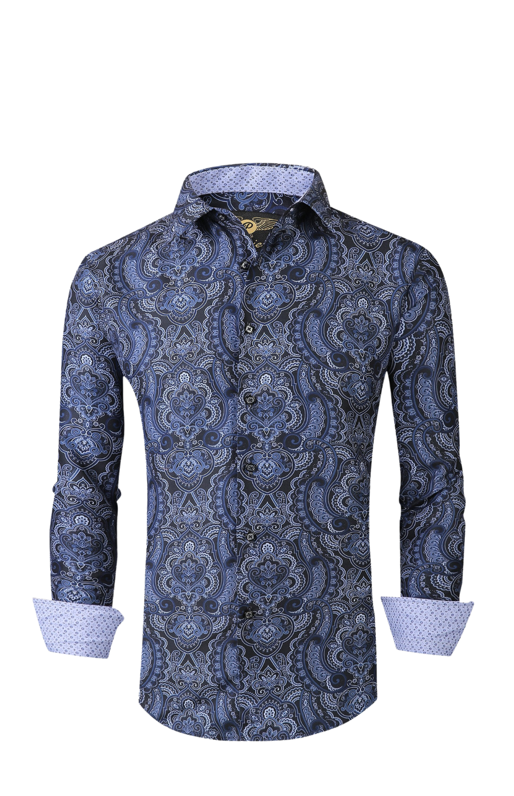 Mens PREMIERE Long Sleeve Button Down Dress Shirt NAVY BLUE