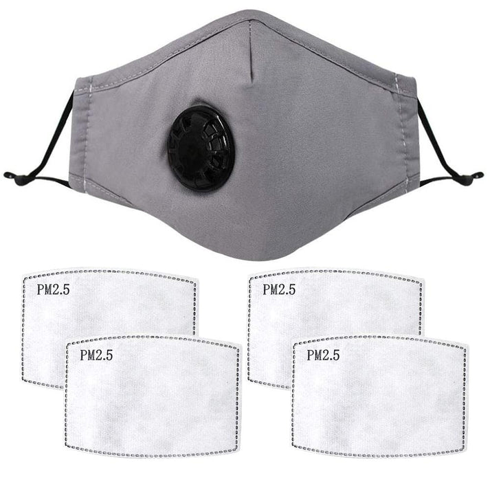 Grey Face Mask with Respirator and 4 Free Filters – Premiere Dress Shirts